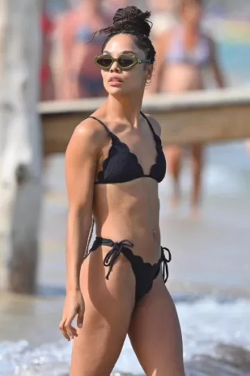 Marysia Broadway Bikini Top worn by  Tessa Thompson in Ibiza on August 11, 2023