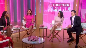 Reiss Maddison Vestido de punto acanalado usado por Linsey Davis como se ve en Good Morning America el 2 de octubre de 2023