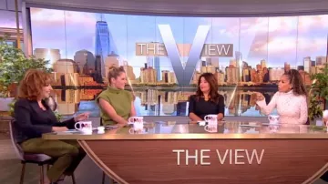 Cinq a Sept Mckenna Knot Waist Shirt worn by Joy Behar as seen in The View on  October 1, 2023