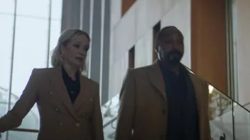 Zara Basic Textured Blazer worn by Mayor (Lauren Holly) as seen in The Irrational (S01E01)