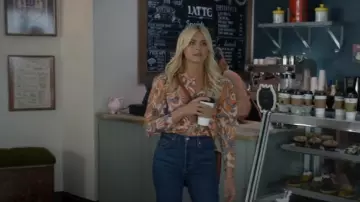 A.L.C. Marci Blouse imprimée portée par Amy (Eliza Coupe) vue dans Pivoting (S01E10)