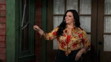 Free People Farrah Embroidered Flare Jeans worn by Lou Hockhauser (Miranda May) as seen in BUNK'D (S07E01)