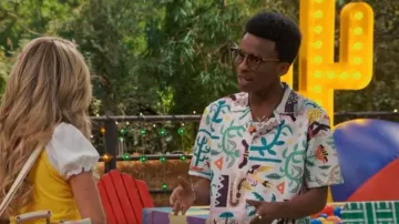 Zara Bermuda Print Shirt worn by  Noah Lambert(Israel Johnson) as seen in BUNK'D (S07E01)