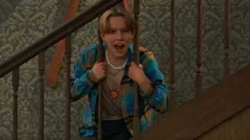 Hurley Portland Organic Long Sleeve Flannel in Deep Aqua worn by Jake Jacobs (Luke Busey) as seen in BUNK'D (S07E07)