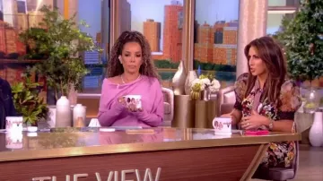 Alice + Olivia Brently Floral Tie-Neck Puff-Sleeve Top worn by Alyssa Farah as seen in The View on October 3, 2023