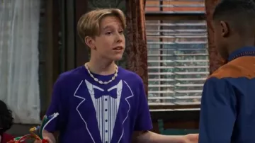 Promotion & Beyond Fun­ny Youth T-Shirt worn by Jake Jacobs (Luke Busey) as seen in BUNK'D (S07E03)