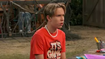 Cat & Jack It's Game Time Graph­ic T-Shirt worn by Jake Jacobs (Luke Busey) as seen in BUNK'D (S07E04)