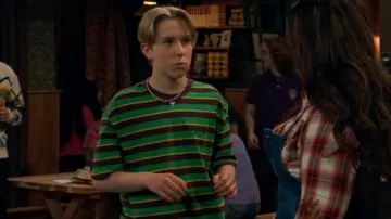 Dickies Striped T-Shirt by Vincent Alvarez worn by Jake Jacobs (Luke Busey) as seen in BUNK'D (S07E11)