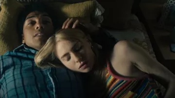 Zara Mul­ti­coloured Knit­ted Tank worn by Cate Dunlap (Maddie Phillips) as seen in Gen V (S01E04)