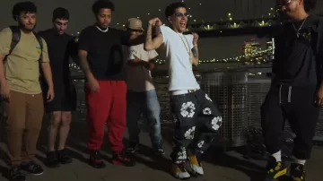 Denim Tears Deep Indigo Cotton Wreath Selvedge Jeans worn by J.I. in Please Don't Go (Official Music Video)