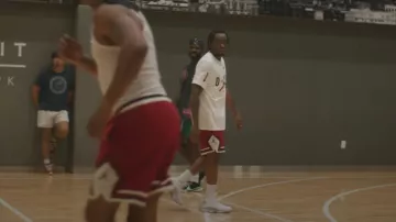 Jordan Red & White Trim Diamond Shorts worn by Fivio Foreign in Why Would I? (Official Video)