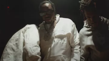 Givenchy White Cut Off Layered Hoodie worn by Fivio Foreign in Fivio Foreign - Why Would I? (Official Video)