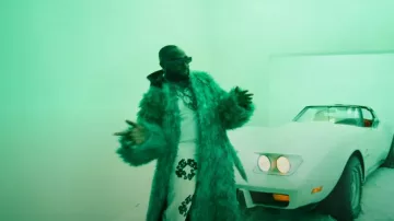 Denim Tears White & Black Cotton Wreath Jeans worn by Davido in FEEL (Official Video)