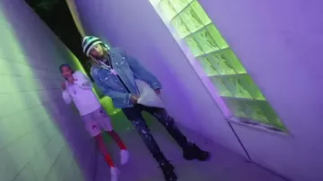 Amiri Aged Black & Multicolor Splatter Painter Jeans usados por Lil Gnar en Got Da Sack con G Herbo [Video Musical Oficial]