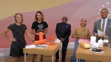 Eliza J Fit & Flare Ponte Knit Dress worn by Dylan Dreyer as seen in Today on  October 6, 2023