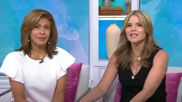 Express Editor Mid Rise Relaxed Trouser Pant in Neon Berry worn by Hoda Kotb as seen in Today  with Hoda & Jenna on October 6, 2023