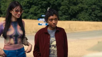 Nasty Gal Skull Flame Oversized Washed Graphic T-Shirt worn by Mia Polanco (Sophie Wilde) as seen in Everything Now (S01E05)