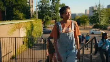 Weworewhat Cu­lotte Cuffed Over­alls worn by Mia Polanco (Sophie Wilde) as seen in Everything Now (S01E06)