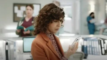 Wilfred Notes Blazer worn by Neeta Devi (Rekha Sharma) as seen in Transplant (S04E01)