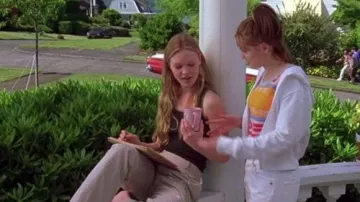 Top estampado naranja de Custo Barcelona usado por Bianca Stratford (Larisa Oleynik) en 10 Things I Hate About You