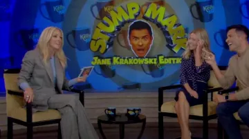 Michael Kors Haylee Glen Check Flare Trousers worn by Jane Krakowski as seen in LIVE with Kelly and Mark on  October 4, 2023