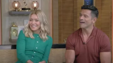 Dolce And Gabbana Button-Front Crew-Neck Dress worn by Kelly Ripa as seen in LIVE with Kelly and Mark on  October 6, 2023