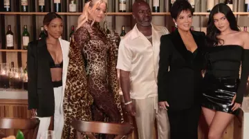 Bar III Nicole Williams Pantalon large anglais coloré porté par Malika Haqq vu dans The Kardashians (S04E03)