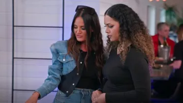 Mugler Cropped Denim Jacket worn by Lisa Barlow as seen in The Real Housewives of Salt Lake City (S04E06)