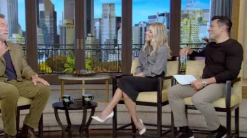 Saint Laurent Lavalliere Neck Blouse worn by Kelly Ripa as seen in LIVE with Kelly and Mark on  October 9, 2023