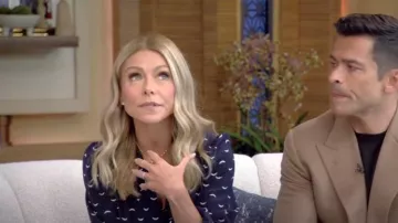 Zadig And Voltaire Turin Silk Blouse worn by Kelly Ripa as seen in LIVE with Kelly and Mark on October 10, 2023