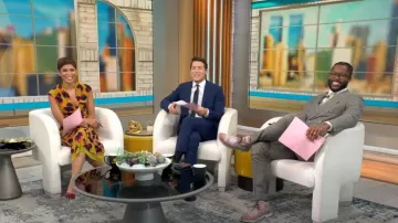 Fold London Castello Midi Dress Chartreuse Multicolor Silk porté par Jericka Duncan comme vu dans CBS Mornings le 6 octobre 2023