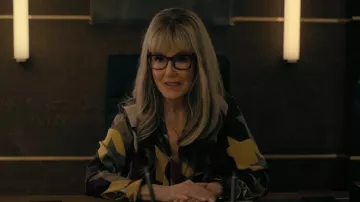 Akris Punto Wo Multicolor Tieneck Silk Blouse worn by Madeline Usher (Mary McDonnell) as seen in The Fall of the House of Usher (S01E02)