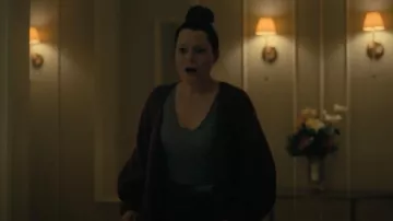 James Perse Sheer Slub Casual V Neck worn by Tamerlane Usher (Samantha Sloyan) as seen in The Fall of the House of Usher (S01E06)