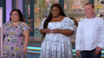 Selkie La Belle Etoile Cotton French Puff Dress worn by Nicole Byer as seen in The Big Nailed It Baking Challenge (S01E10)