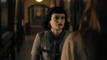 Maje Rinie Contrast Trim Tweed Mini Dress worn by Juno (Ruth Codd) as seen in The Fall of the House of Usher (S01E06)