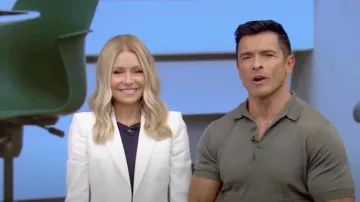 Alexander McQueen Classic Single-Breasted Suiting Blazer worn by Kelly Ripa as seen in LIVE with Kelly and Mark on  October 12, 2023