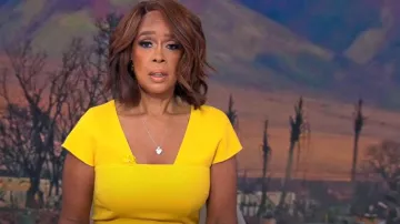 Robe mi-longue Dolce & Gabbana Cady portée par Gayle King dans CBS Mornings le 9 octobre 2023