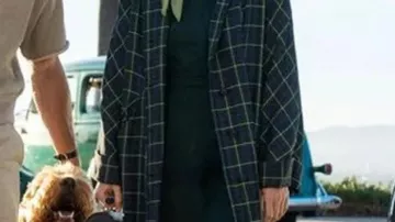 Plaid Trench Coat worn by Elizabeth Zott (Brie Larson) as seen in Lessons in Chemistry (Season 1)