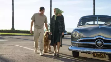 Plaid Trench Coat worn by Elizabeth Zott (Brie Larson) as seen in Lessons in Chemistry (Season 1)