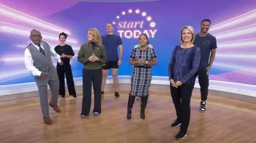 Nic + Zoe Plaid Fitted Sweater worn by Dylan Dreyer as seen in Today on  October 16, 2023