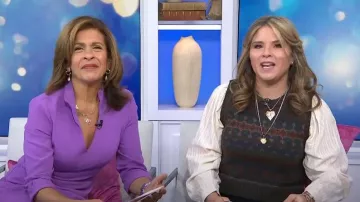 Black Halo Kensington Fit & Flare Dress in Lilac worn by Hoda Kotb as seen in Today with Hoda & Jenna on October 16, 2023