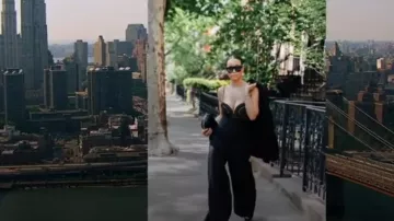 Stella McCartney Studded Logo Square Bio-Acetate Sunglasses worn by Sai de Silva as seen in The Real Housewives of New York City (S14E14)