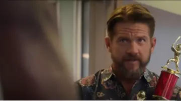 Marine Layer Cotton Floral Print Standard Fit Button Down Shirt In Dark worn by Rick (Zachary Knighton) as seen in Magnum P.I. (S05E13)