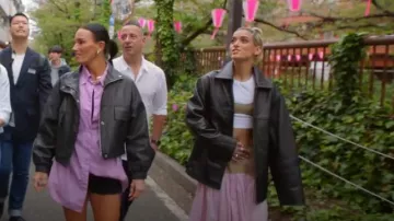 Sandy Liang Petronas Skirt in Pink worn by Dixie D'Amelio as seen in The D'Amelio Show (S03E08)