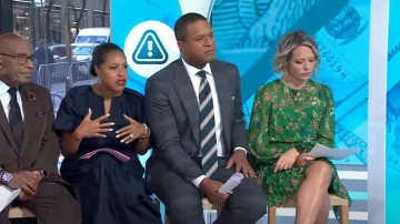 Eliza J Floral Ruffle Balloon Long Sleeve Dress worn by Dylan Dreyer as seen in Today on October 17, 2023