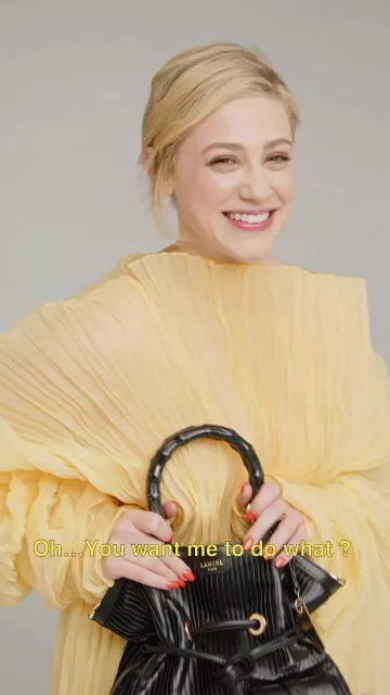 Lanel Premier Flirt De Lancel Bucket Bag worn by Lili Reinhart in Lancel Paris Campaign on October 17, 2023