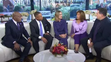 Vanessa Seward Emmanuelle Pantalones de pierna ancha usados por Savannah Guthrie como se ve en Today el 19 de octubre de 2023