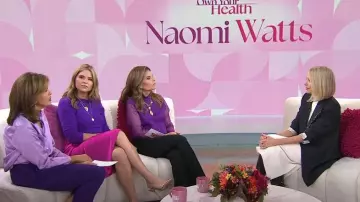 Chaqueta de mezcla de lana a rayas Dries Van Noten Bylee usada por Naomi Watts como se ve en Today with Hoda & Jenna el 19 de octubre de 2023