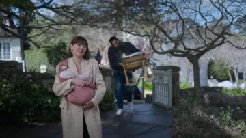 Camilla And Marc Check Print Somers Coat worn by Sarah (Emma Lung) as seen in Wolf Like Me (S02E01)
