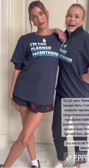 I’m for Planned Parenthood Tee worn by Hailey Bieber on her Instagram Story on October 16, 2023